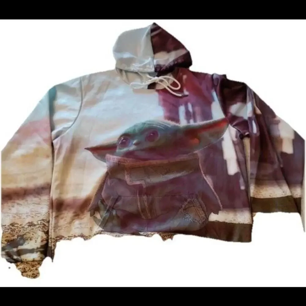 Star Wars The Mandalorian Baby Yoda Pullover Hoodie Jacket Coat‎ Sweatshirt XL